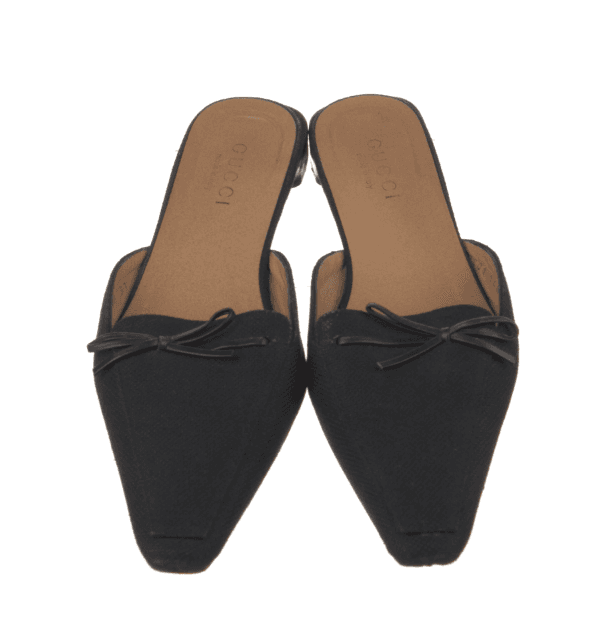 Gucci Canvas Bow Accent Mules