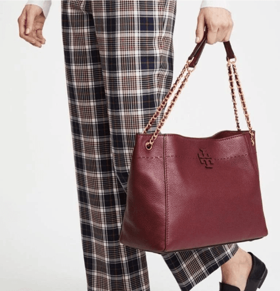 Tory Burch McGraw Chain Burgundy Shoulder Bag