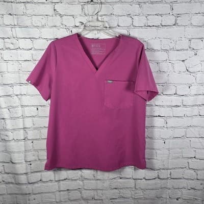 Figs Catarina Women's Large Magenta Purple Scrub Top #2189
