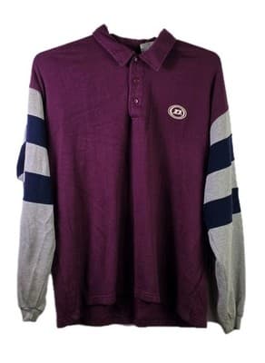Vintage 80s Dunlop Men's XL Maroon & Gray Long Sweatshirt