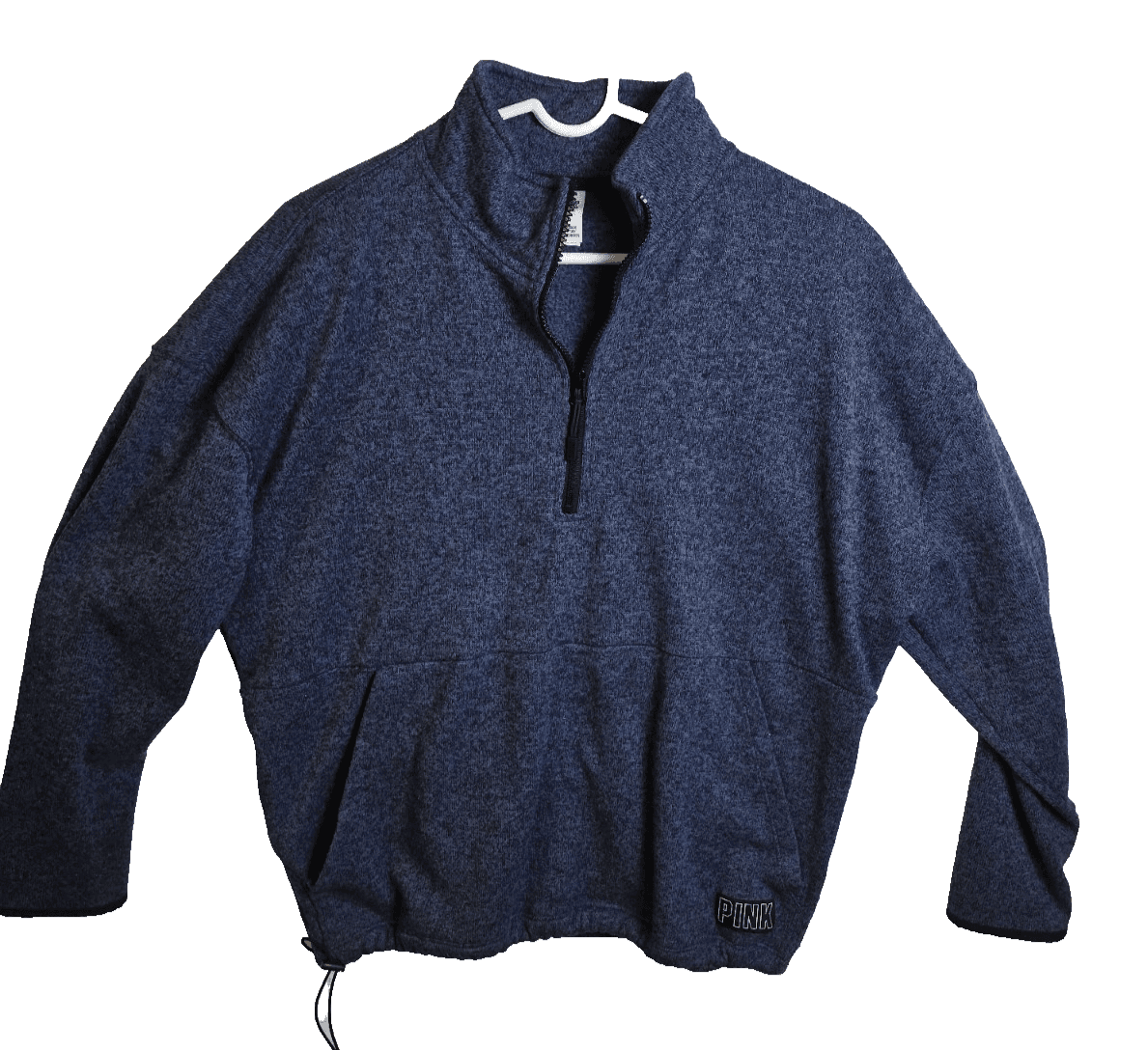 Victoria's Secret Pink Women's Medium Blue / Gray 3/4 Zip Pullover