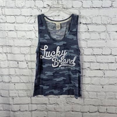 Lucky Brand Boy's Large Blue Camo Tank Top