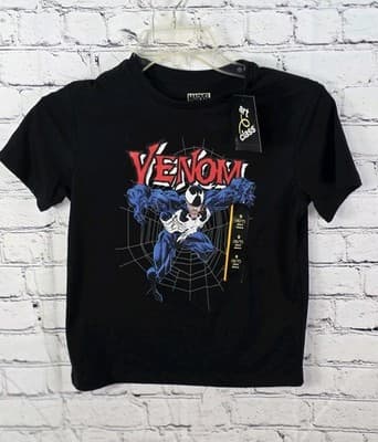 Venom Childs Small (6-7) Black T-Shirt