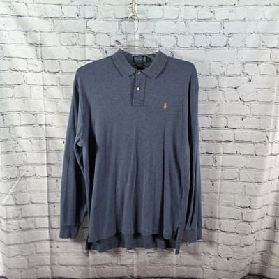 Polo Ralph Lauren Men's Large Blue/Gray Long Sleeve Pullover