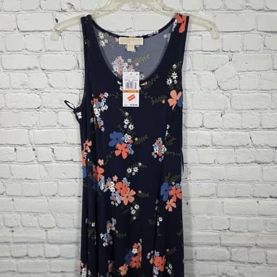 Michael Michael Kors Floral-Print Slip Dress, Size Medium