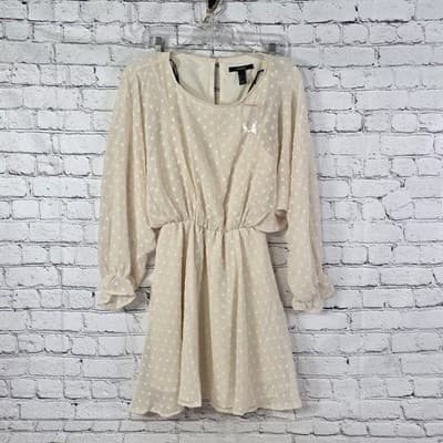 Forever 21 Size Small Ivory Textured Mini Dress