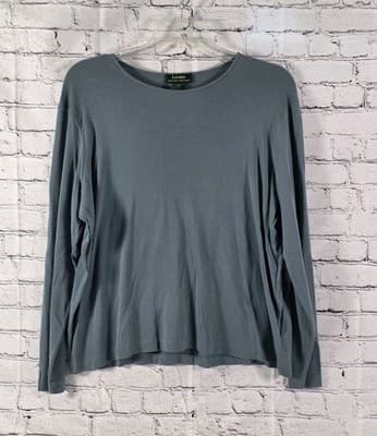 Lauren Ralph Lauren Women's 1X Slate Blue Long-Sleeve Crewneck