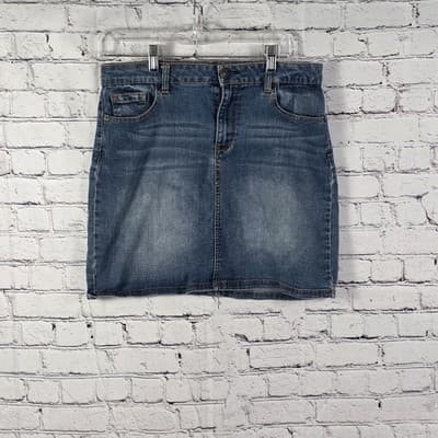 Bit Bridle Women's Sz 8 Blue Denim Mini Skirt
