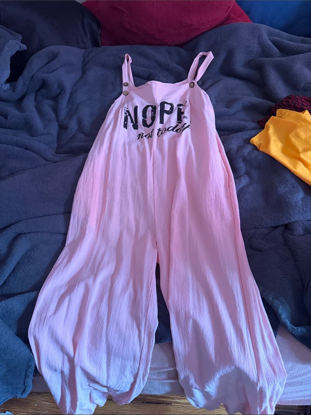 Nope Graphic Pink Wide-Leg Jumpsuit