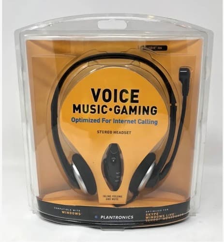 Plantronics Audio 326 Voice Music Gaming Stereo Headset NEW