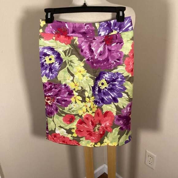Banana Republic Floral Linen Blend Pencil Skirt Size 0