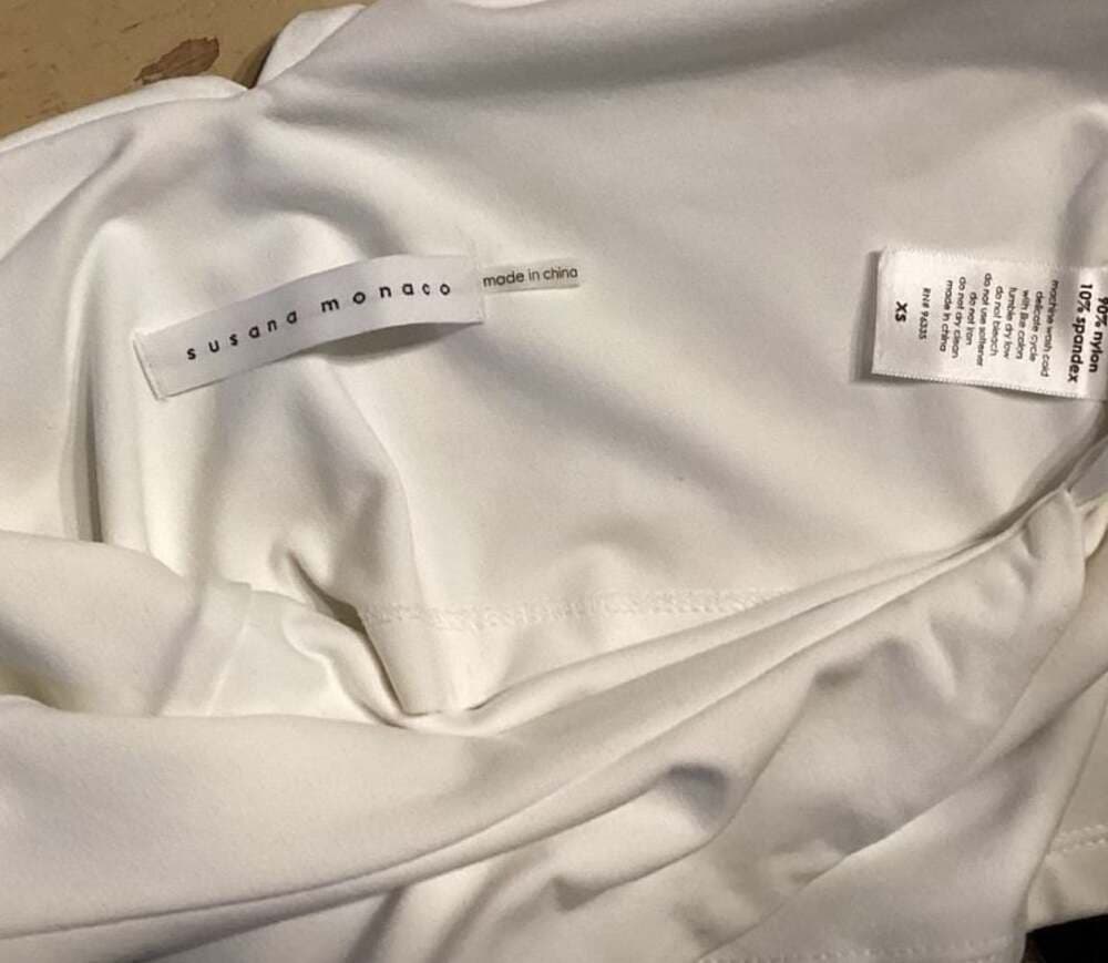 Susana Monaco White Ruffle Crop Top Size XS