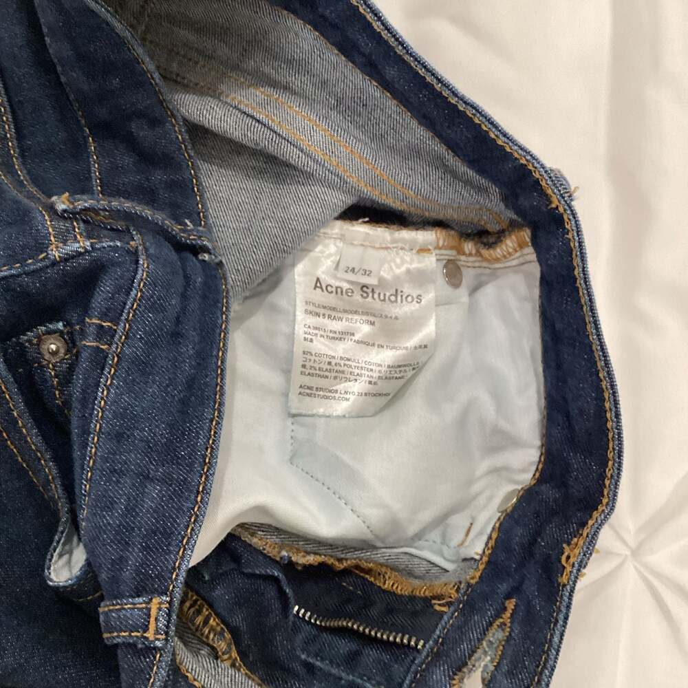 Acne Studios Skin 5 Raw Reform Skinny Jeans Dark Wash Size 24/32