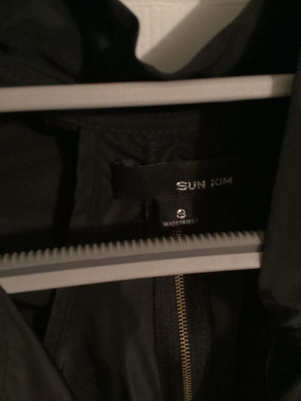Sun Kim Black Zip-Front Sleeveless Vest Size S