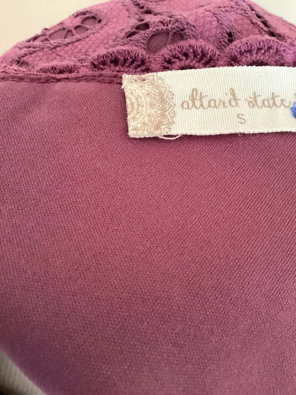 Altar'd State Purple Floral Lace Double V-Neck Fit and Flare Mini Dress Size Sma