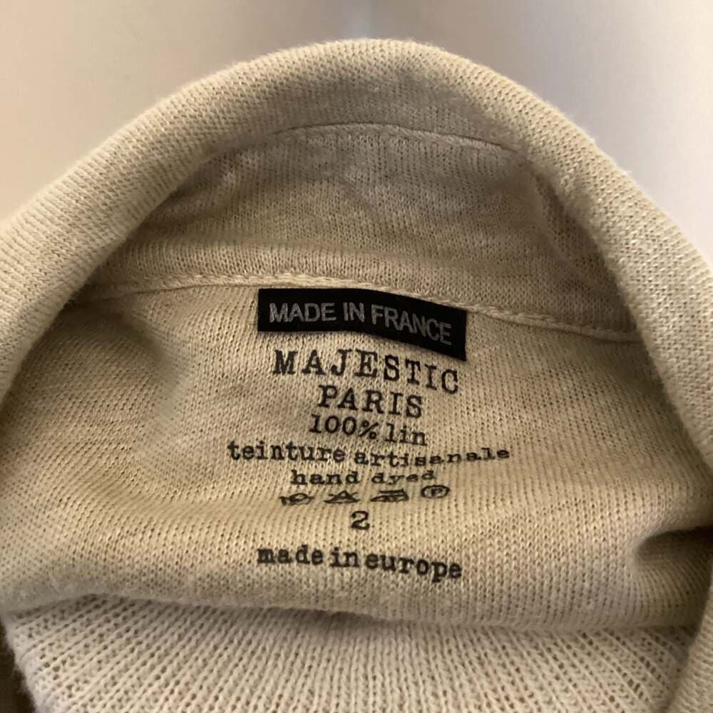 Majestic Filatures Paris Made in France 100% Linen Hand Dyed Belted Safari Shirt