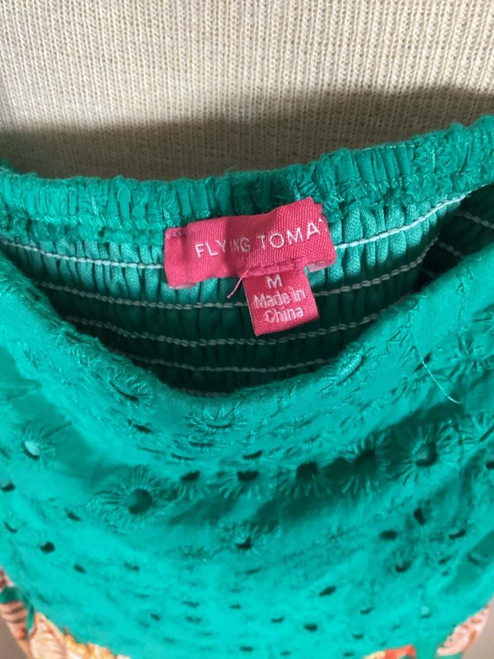 Flying Tomato Size M Green Floral Tiered Maxi Dress