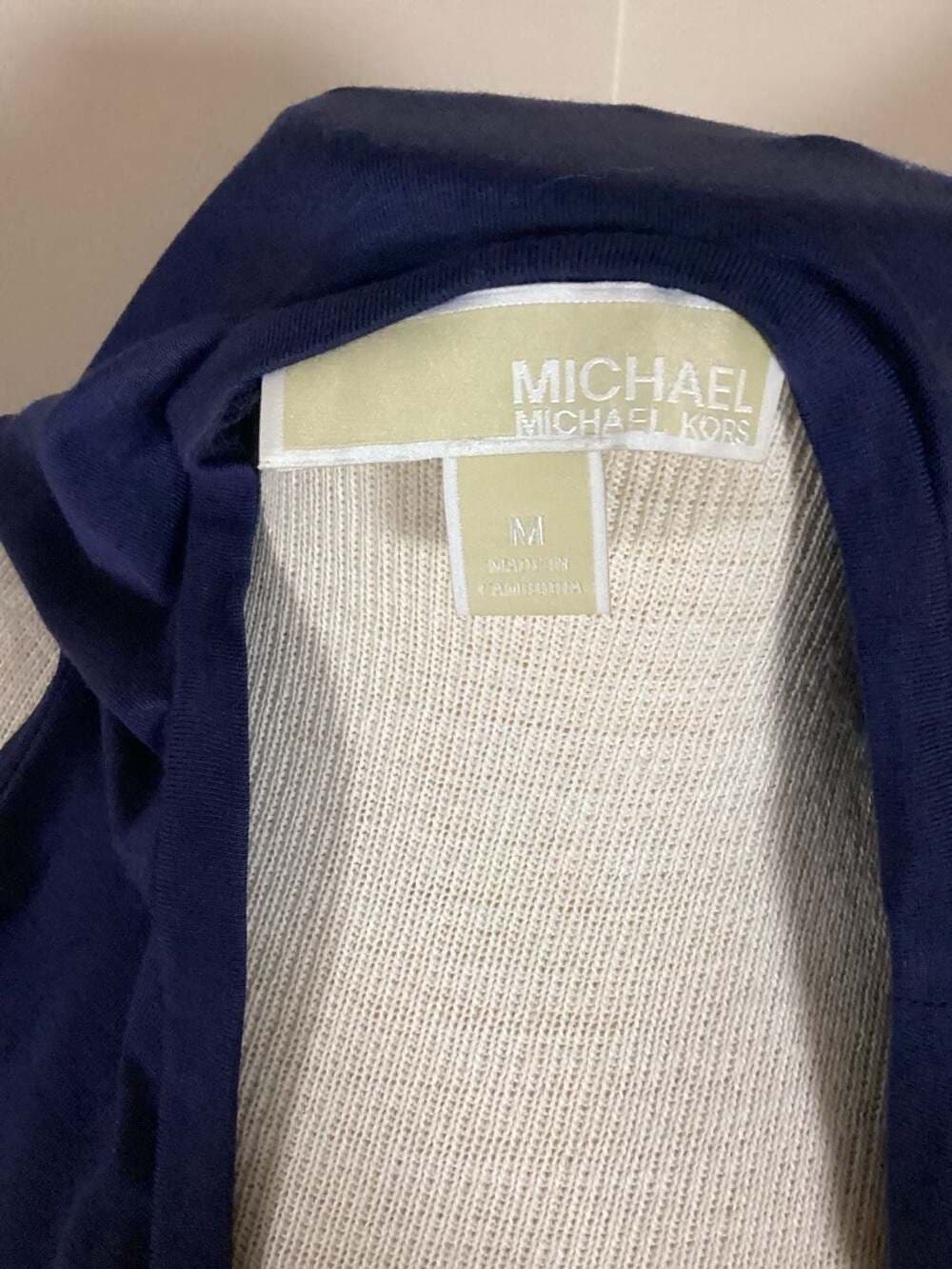 MICHAEL Michael Kors Navy Blue Sleeveless Layered Chiffon Hem Tank Top Size M