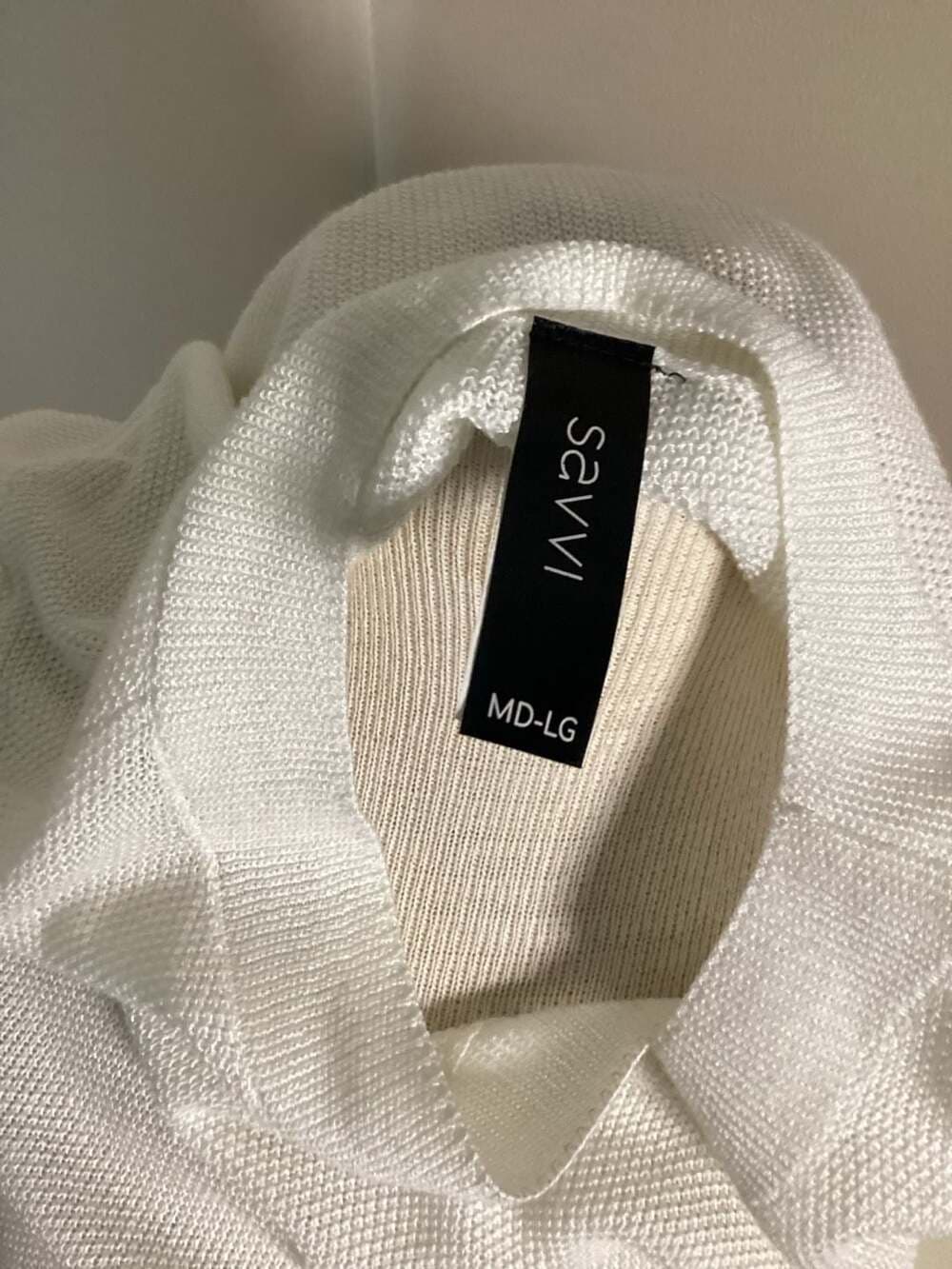 Savvi White Knit Dolman Sleeve Sweater Size MD-LG