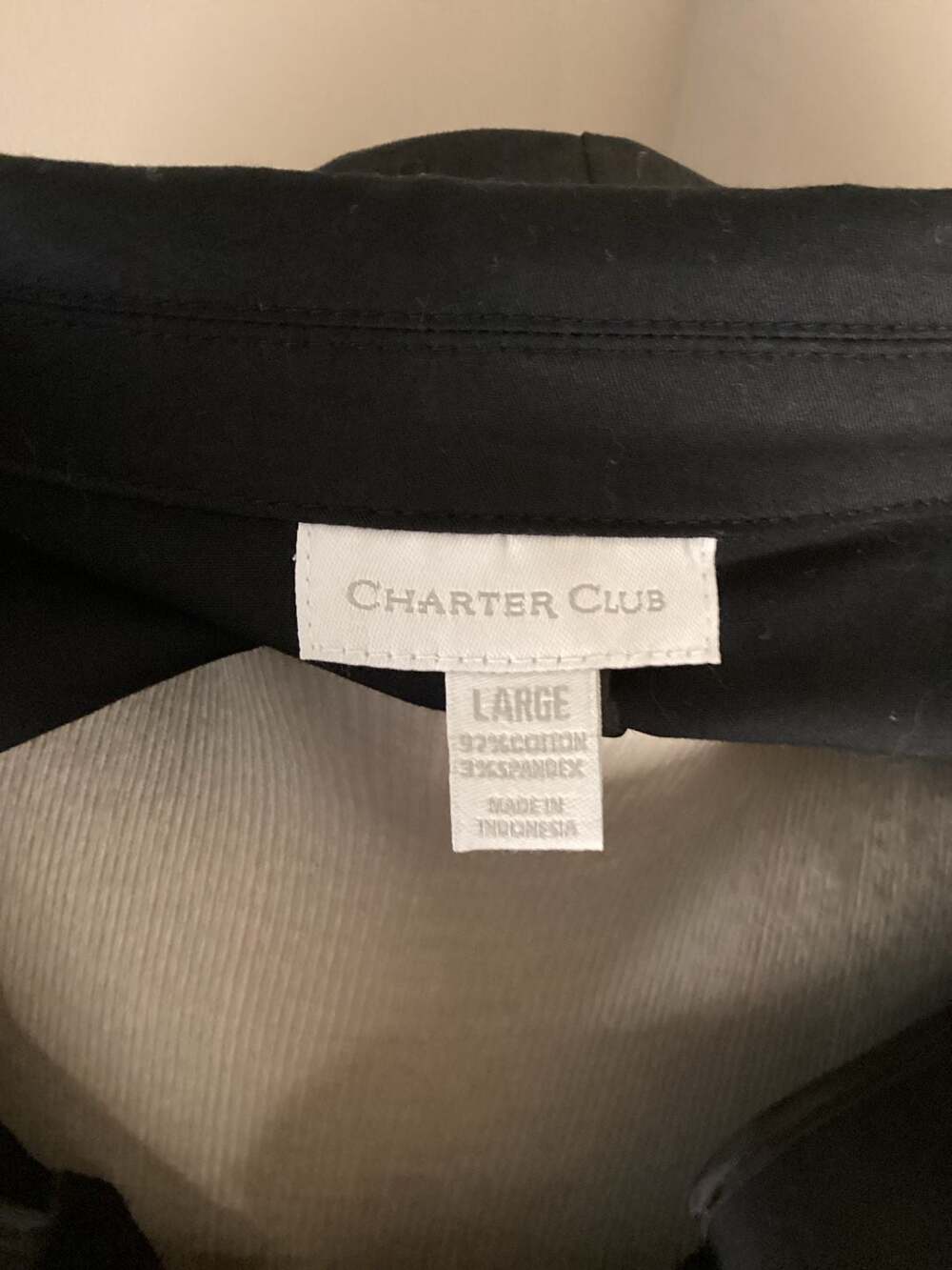 Charter Club Women's Black 3/4 Sleeve Cotton Stretch Utility Blazer Jacket Size