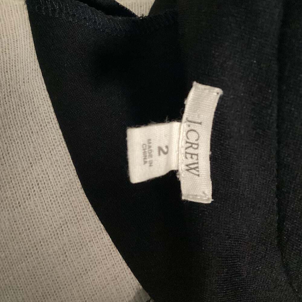 J.Crew Women's Black Sleeveless Ruffle Neck Sheath Dress Size 2