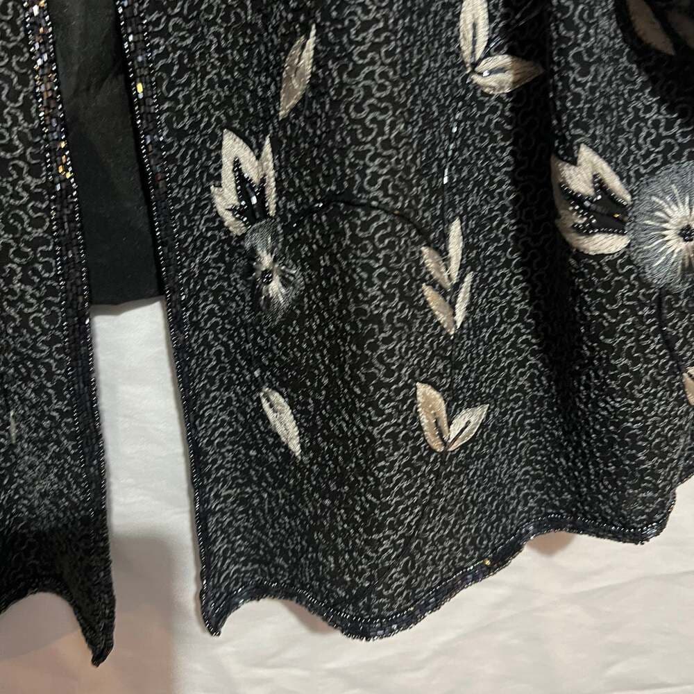 Adrianna Papell Occasions Silk Beaded Floral Evening Jacket 22W