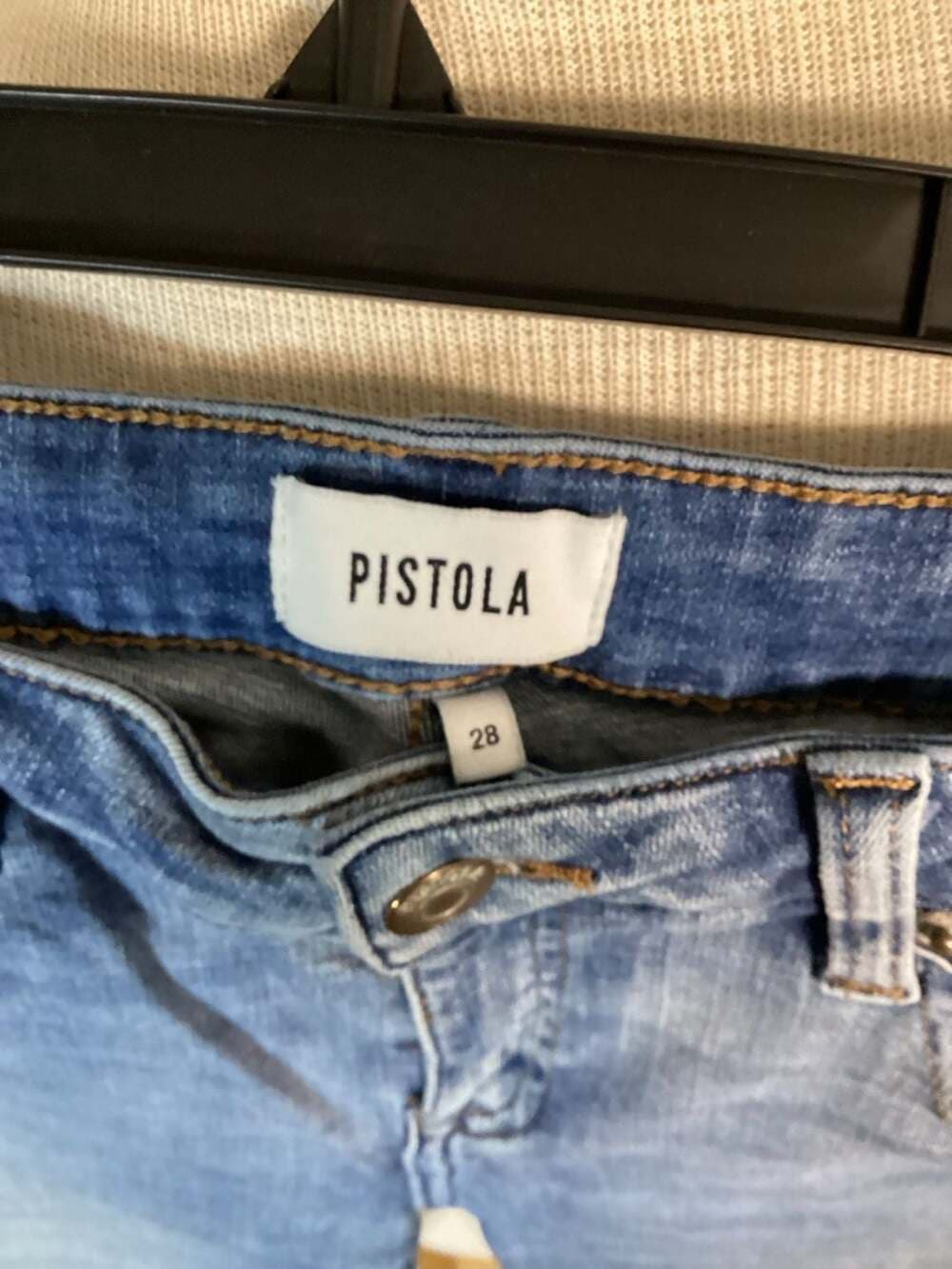 Pistola Women's Blue Denim Raw Hem Skinny Jeans Size 28