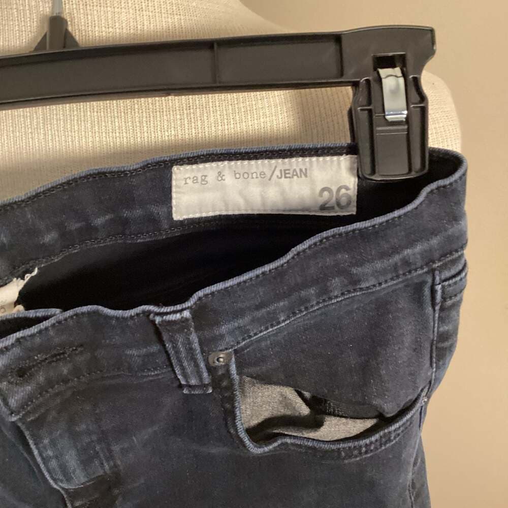 rag & bone / JEAN Size 26 Blue Black Raw Hem Cut-off Denim Bermuda Shorts