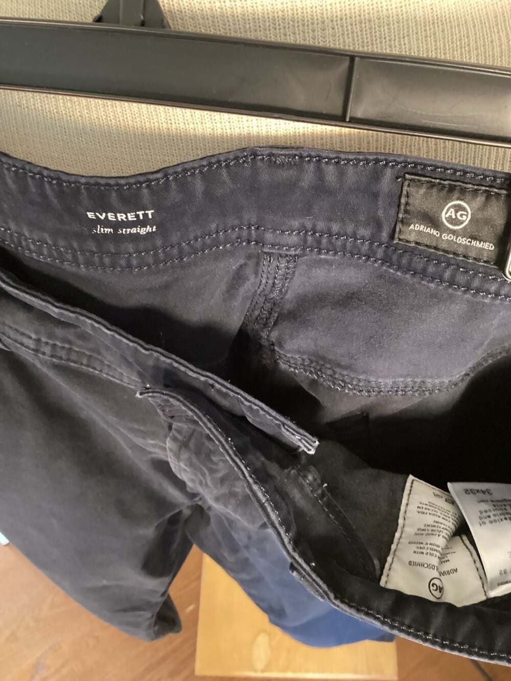 AG Adriano Goldschmied Everett Slim Straight Leg Sueded Pants 34x32