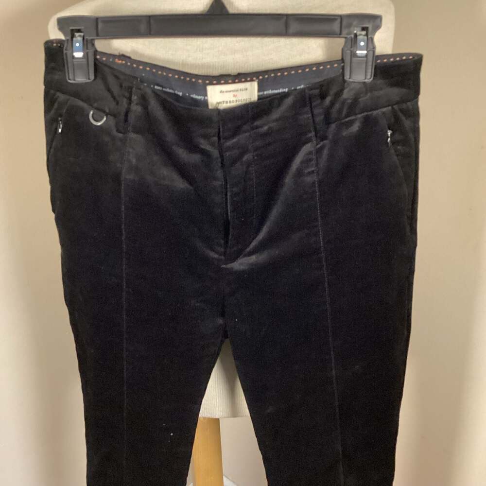 Anthropologie The Essential Velvet Slim Trousers in Black