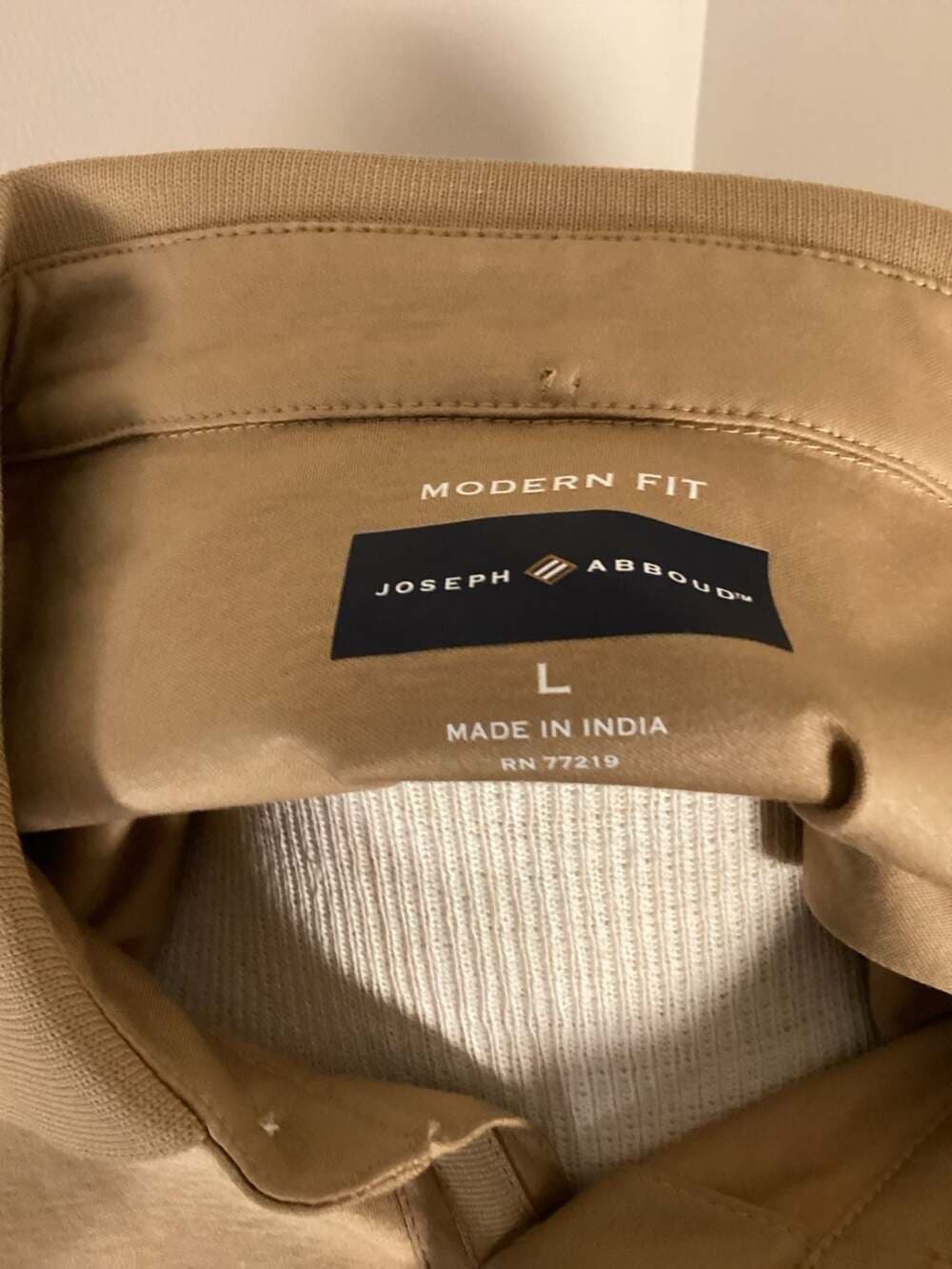 Joseph Abboud Modern Fit Tan Stretch Cotton Short Sleeve Polo Shirt NWT L