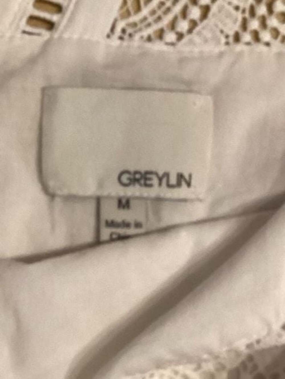 Greylin White Sleeveless Lace Trim Tank Top Size M