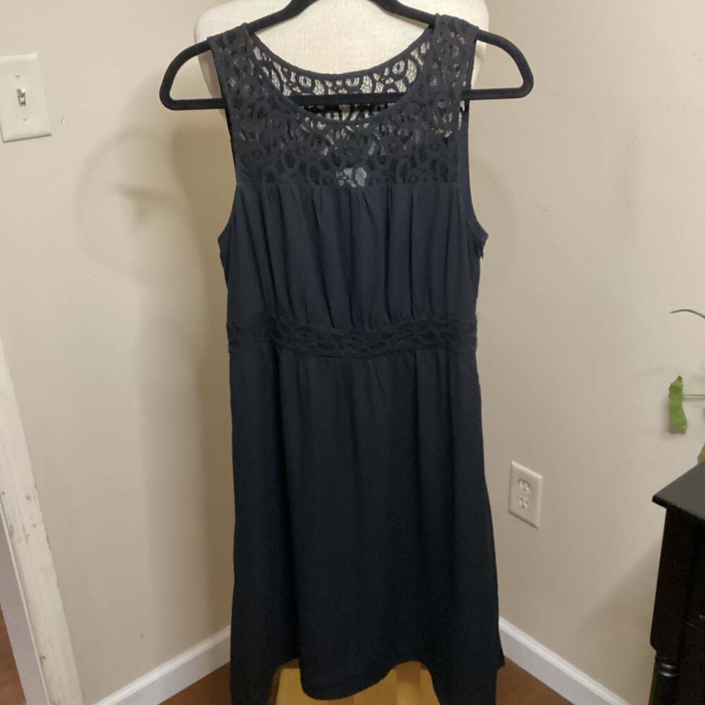 HD in Paris Anthropologie Black Lace-Yoke Sleeveless Dress