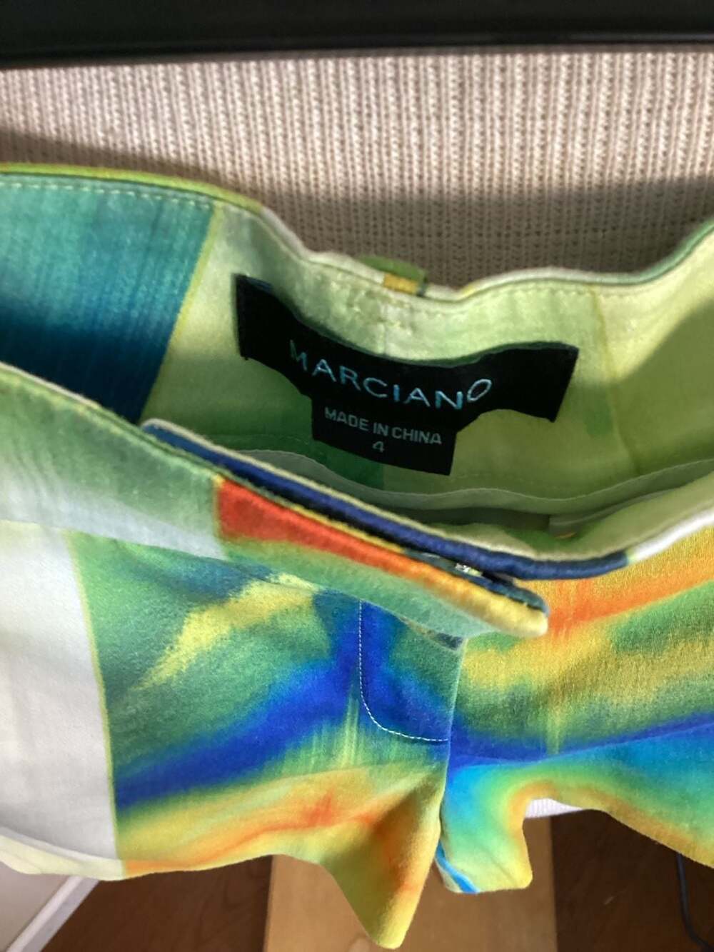Marciano Multi-Colored Abstract Print High-Waisted Shorts Size 4