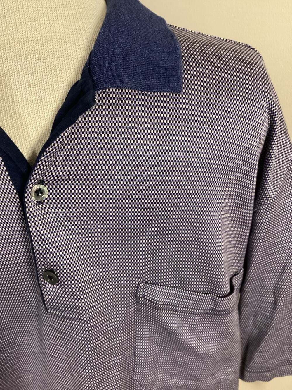 Emme Uno Made in Italy Men's Purple Micro-Houndstooth 100% Cotton Short Sleeve P