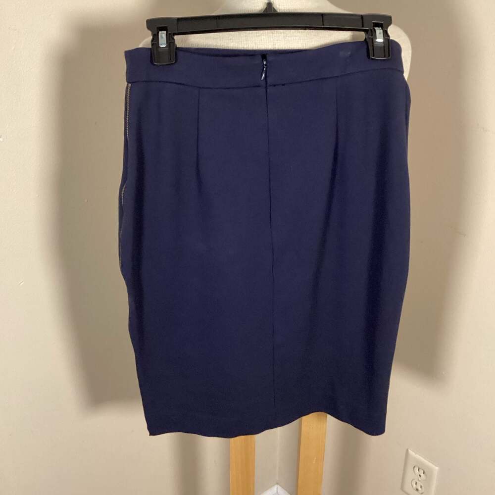 Halogen Navy Blue Side Zip Pencil Skirt - Size 8