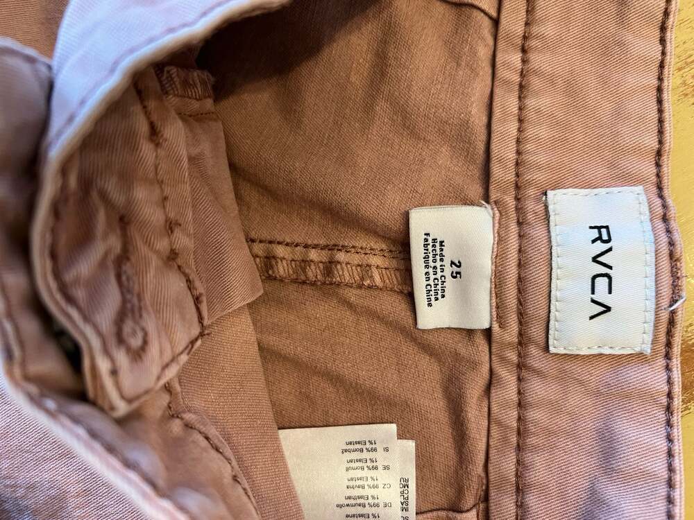 RVCA Women's High-Rise Wide-Leg Mauve Pants Size 25