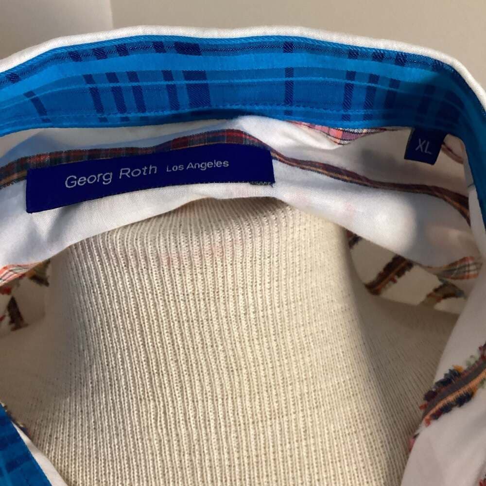 Georg Roth Los Angeles Men's XL Multicolor Striped Button Down Shirt