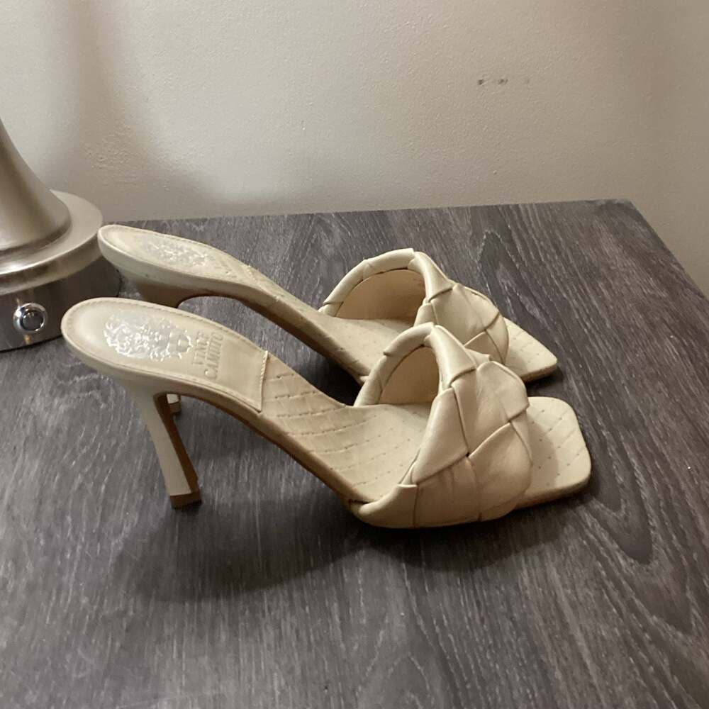 Vince Camuto Braided Square Toe Heeled Mules Size 7.5M