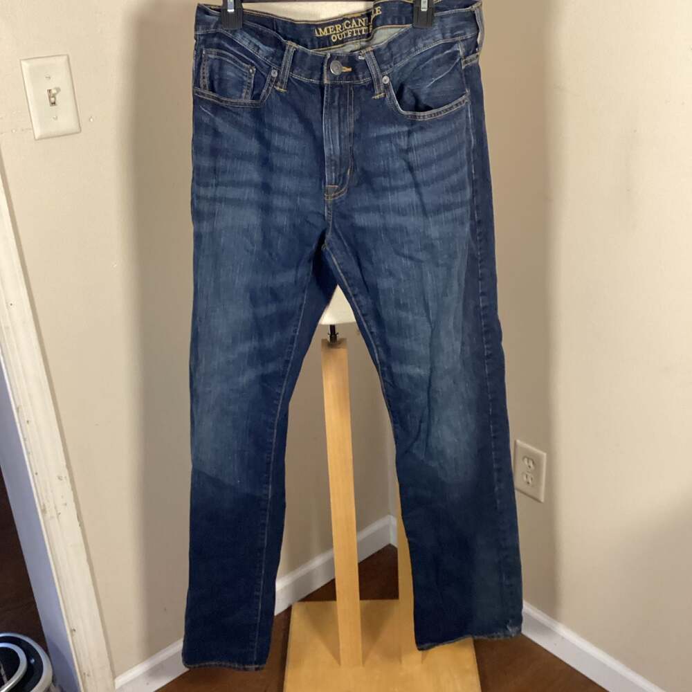 American Eagle Outfitters Men's Dark Wash Straight Leg Jeans Size 34x36