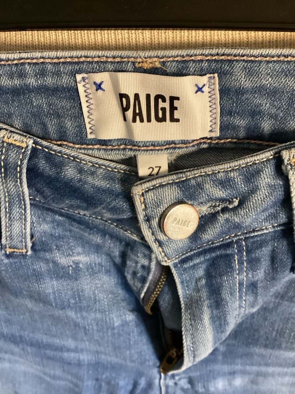 PAIGE Women's Skyline Skinny Ankle Jeans with Raw Hem - Size 27