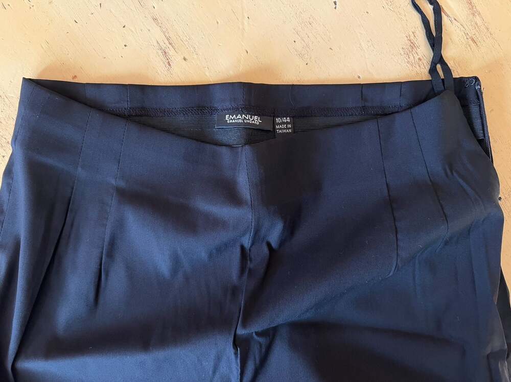 Emanuel Emanuel Ungaro Black High-Rise Wide Leg Trousers Size 10