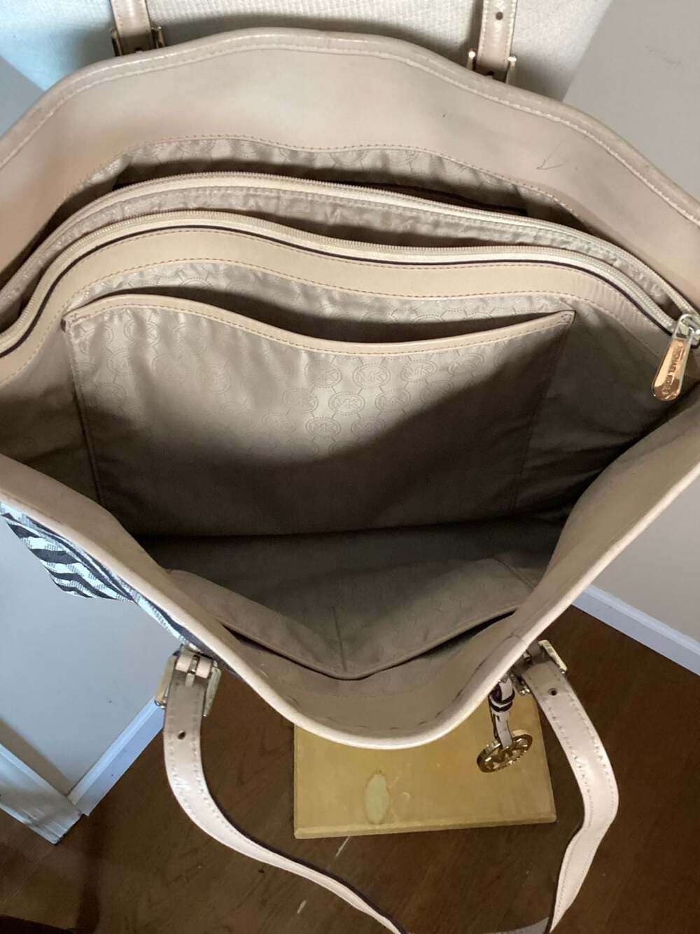 Michael Kors Zebra Print Logo Tote Bag