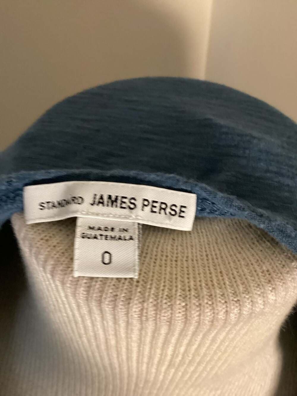 James Perse Standard Women's Blue Cotton Slub Long Sleeve Crew Neck Tee Size 0