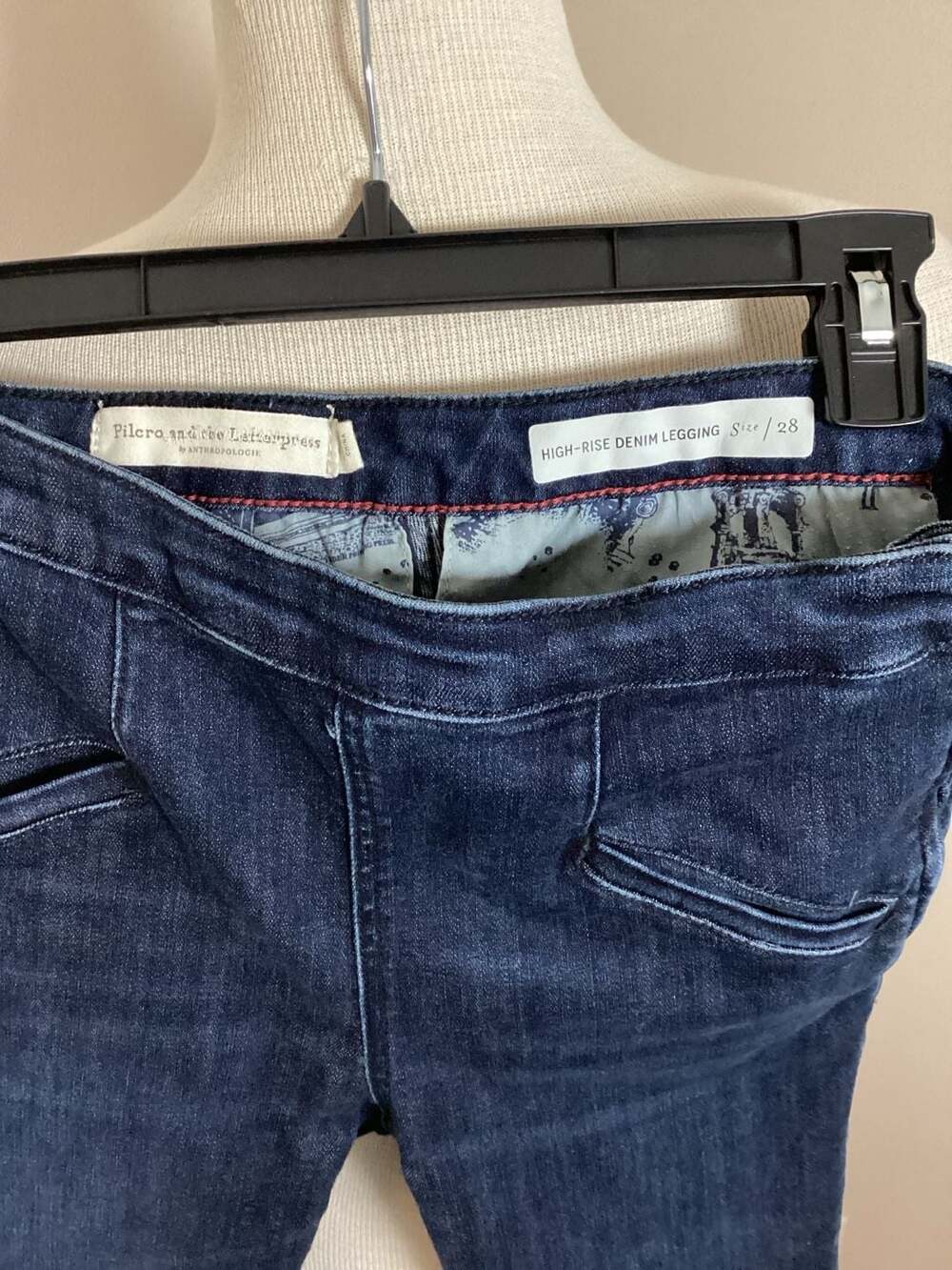Pilcro and the Letterpress High-Rise Denim Legging Crop Jeans Size 28