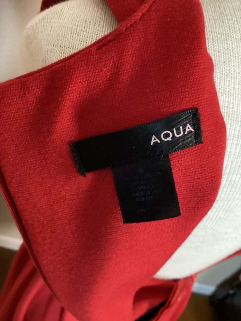 AQUA Women's Red Sleeveless Fit and Flare Mini Dress Size S