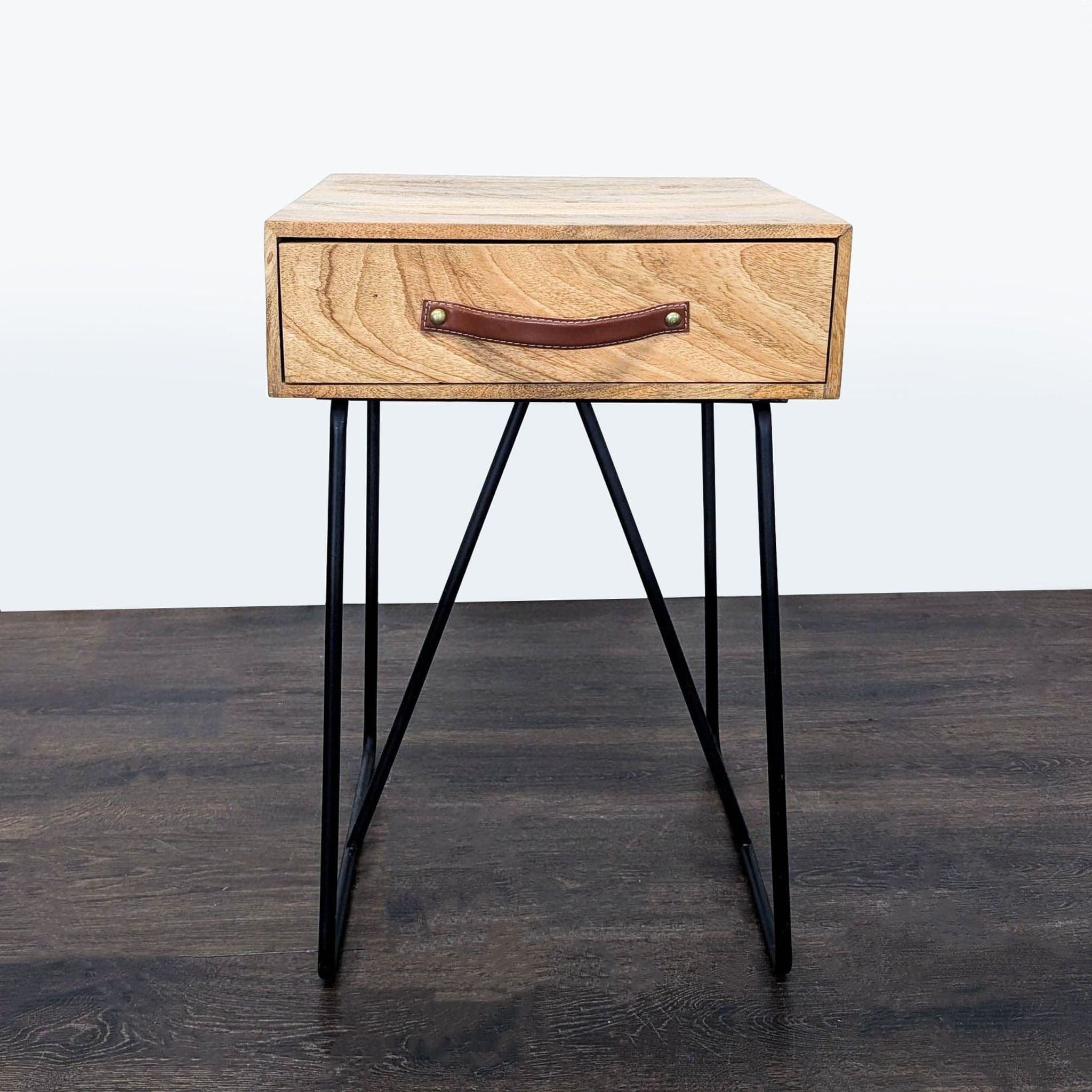 One Drawer Nightstand on Metal Base