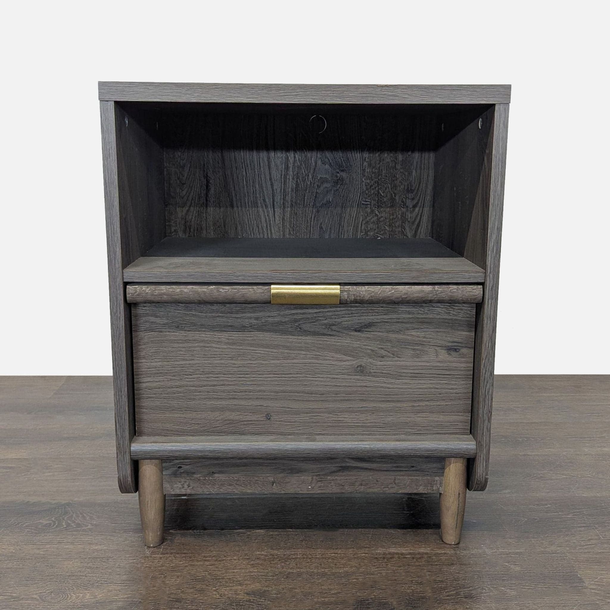 One Drawer Open Shelf Nightstand