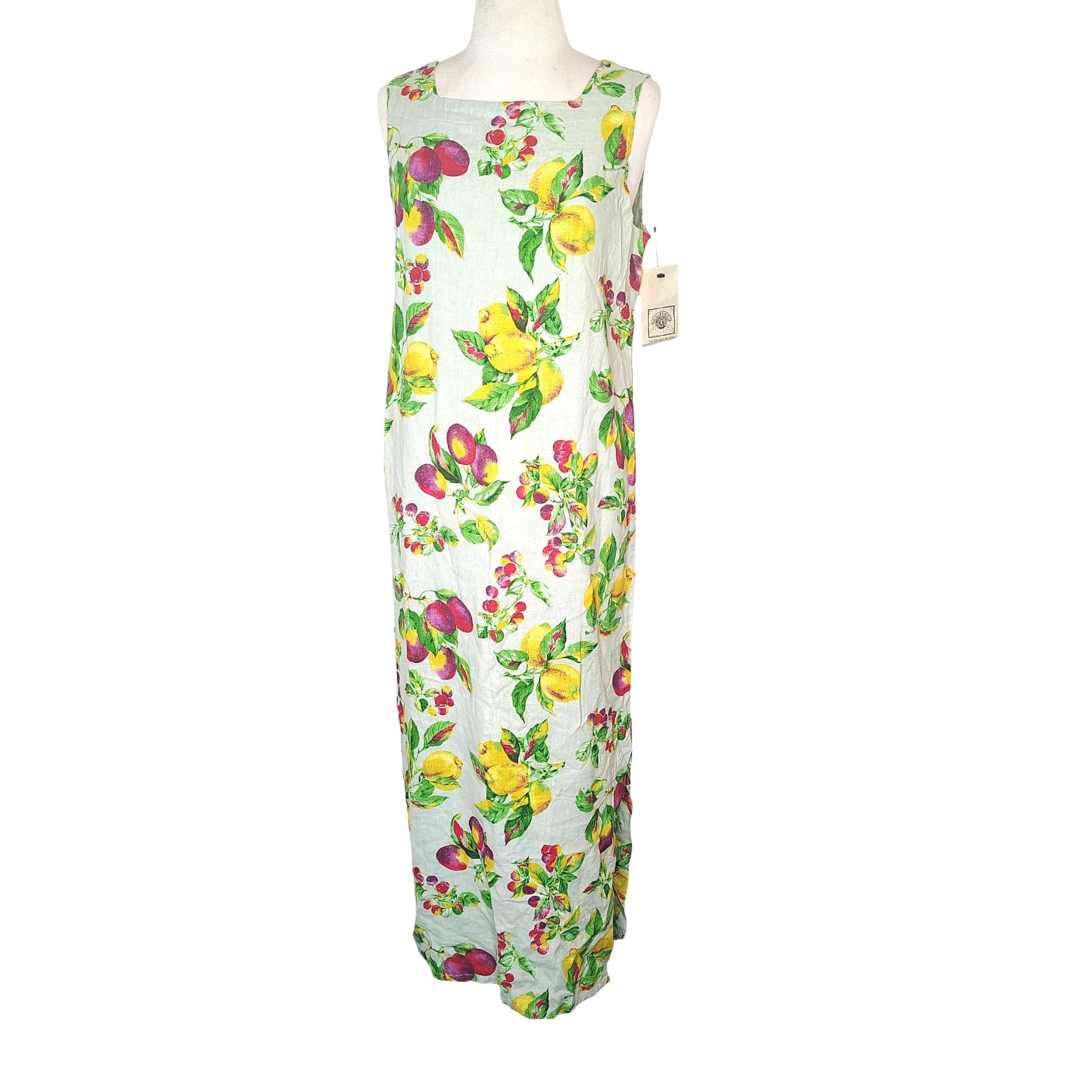 *NEW* TOM TOM Hand dyed Natural 100% Linen Maxi Dress: Sz Small