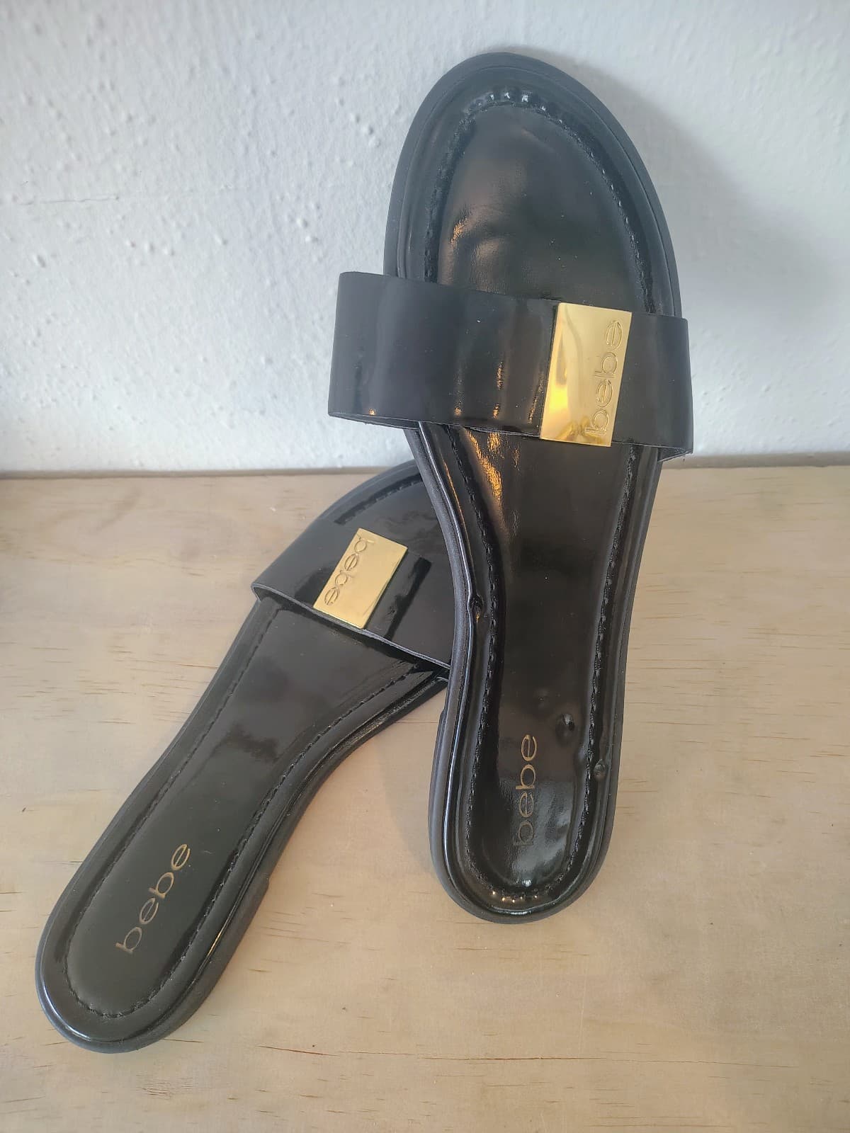 BEBE "Lana" Plastic Slides: sz 11